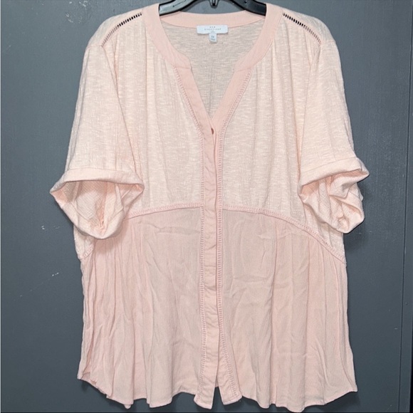 Plus Size Pink Blouse 1X - Picture 1 of 3